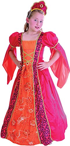 Robe princesse médiévale rose et orange pour fille pour festival médiéval