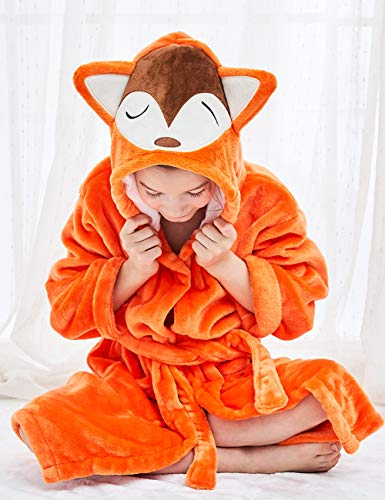 Peignoir renard avec capuche et petites oreilles pour fille de 3 à 8 ans Happy Cherry
