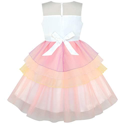 Robe de princesse licorne rose camaïeu avec noeud