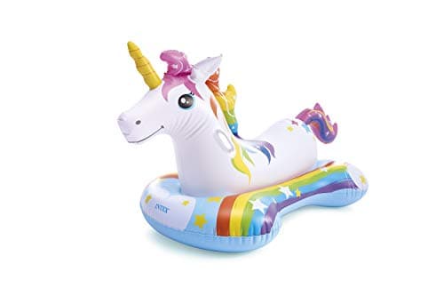 Bouée licorne géante gonflable et chevauchable pour fille de forme rectangulaire