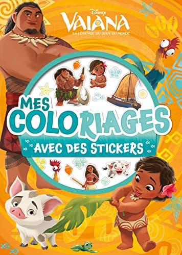 Cahier de coloriage Vaiana pour petite fille avec stickers