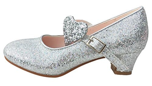 Chaussures de flamenco pour petite fille argent paillette La Señorita
