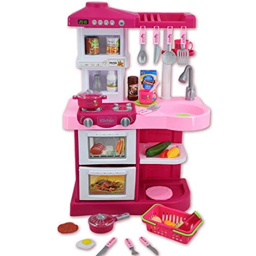 Cuisine en plastique pour fille au look moderne et girly avec de nombreux accessoires deAO