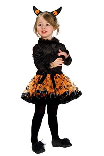 Déguisement Robe tutu citrouille pour fillette avec petites cornes