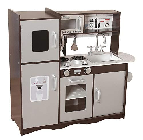 Cuisine en bois pour fille au look Vintage avec frigo