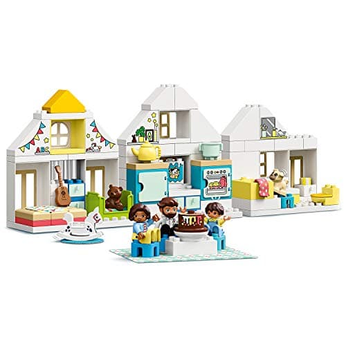 Maison de poupées Lego Duplo, 3 en 1, avec famille : en version maison contemporaine