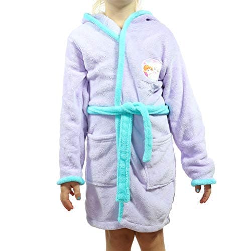 Peignoir avec capuche pour fille Elsa couleur mauve, taille de 4 à 8 ans en polaire