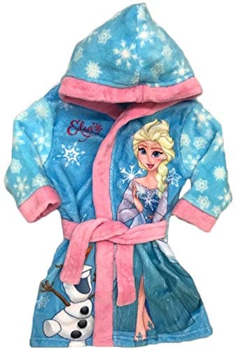Peignoir avec capuche pour fille  princesse Elsa Frozen couleur rose et bleu