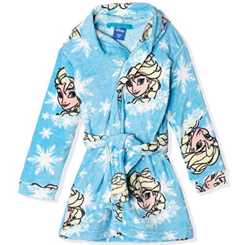 Peignoir polaire avec capuche pour fille  princesse Elsa Frozen couleur bleue de 2 à 8 ans