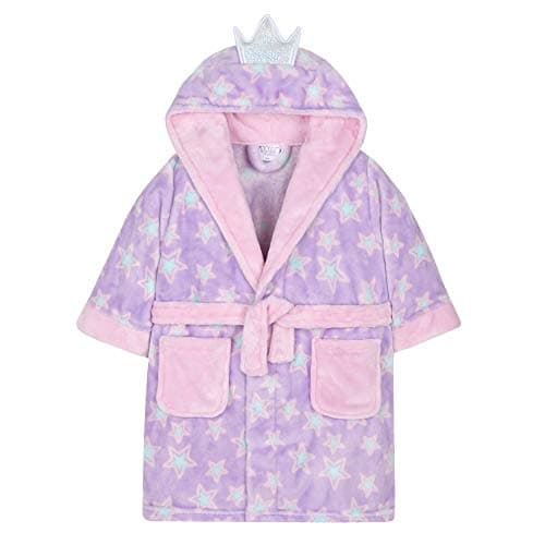 Peignoir robe de chambre Minikidz avec capuche pour fille princesse avec ailes couleur rose pastel et mauve  de 2 à 5 ans