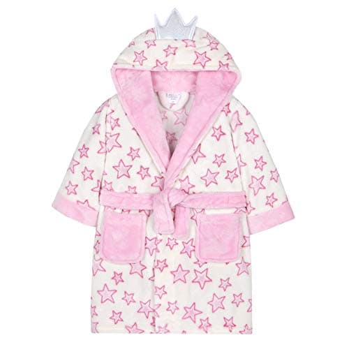 Peignoir robe de chambre Minikidz avec capuche pour fille princesse avec ailes couleur rose pastel et blanc  de 2 à 5 ans