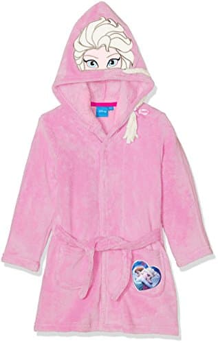 Peignoir Reine des neiges Elsa de Frozen avec capuche et tresse rose de 3 à 8 ans