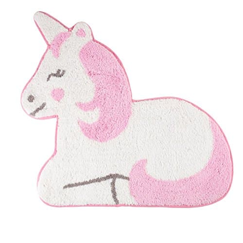 Tapis forme licorne rose en coton pour chambre d' enfant