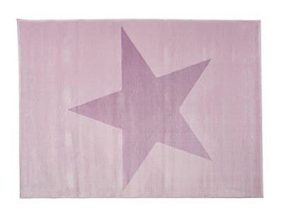 Grand tapis rose avec étoile mauve pour chambre de fille Girly