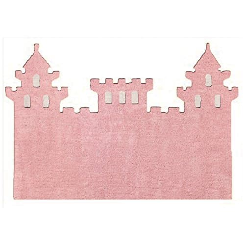 Tapis rose en forme de palais de princesse en tissu 120x160 cm