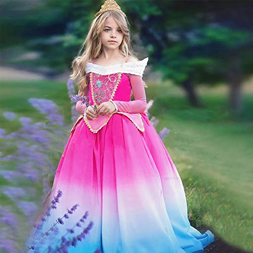 Robe costume princesse originale rose et bleue pour fille