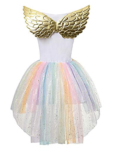 Robe licorne multicolore et  or avec ailes