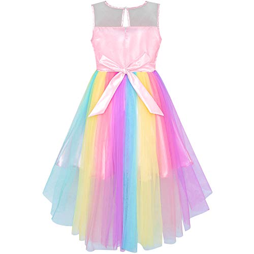 Robe licorne multicolore flashy avec noeud