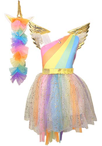 Robe licorne multicolore et or