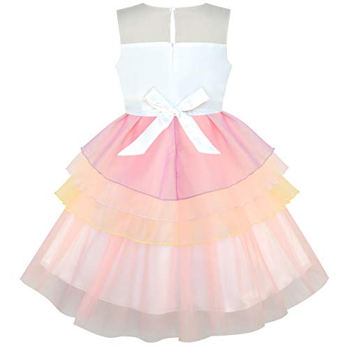 Robe de princesse licorne rose camaïeu avec noeud