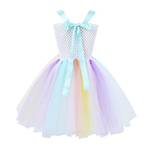 Robe licorne multicolore acidulée avec serre-tête