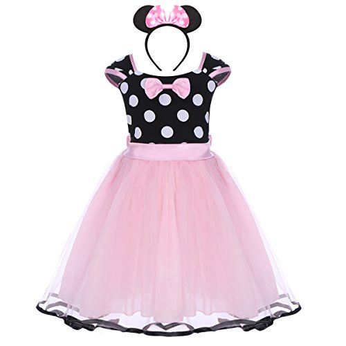 Robe princesse Minnie originale à tutu long rose et noire