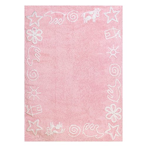 Tapis rose en coton Lilipouce