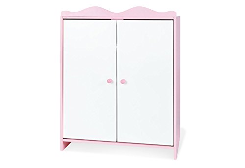 Armoire rose et blanche pour vêtements de poupée de hauteur 61 cm Pinolino