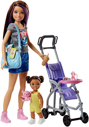Barbie babysitter avec sa poussette