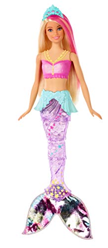 Barbie sirène Dreamtopia rose avec queue de sirène lumineuse et articulée