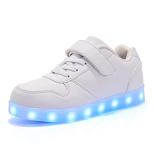 Baskets blanches clignotantes à Led basses rechargeables pour fille, Licy Life