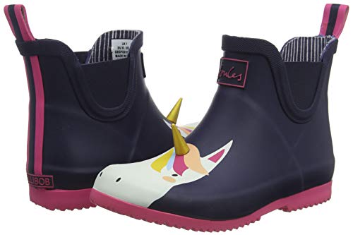 Bottes de pluie basses roses et marine avec licorne pour fille girly Joules