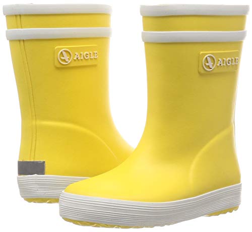 Bottes de pluie unies jaunes pour fille girly Aigle Lolly Pop en caoutchouc