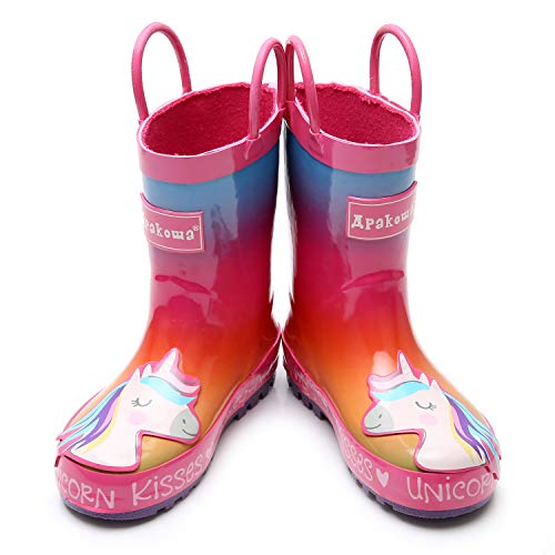 Bottes de pluie Licorne pour fille girly Apakowa