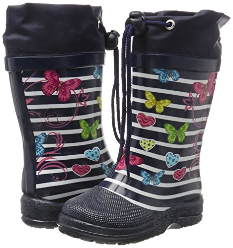 Bottes de pluie multicolores pour fille girly avec papillons