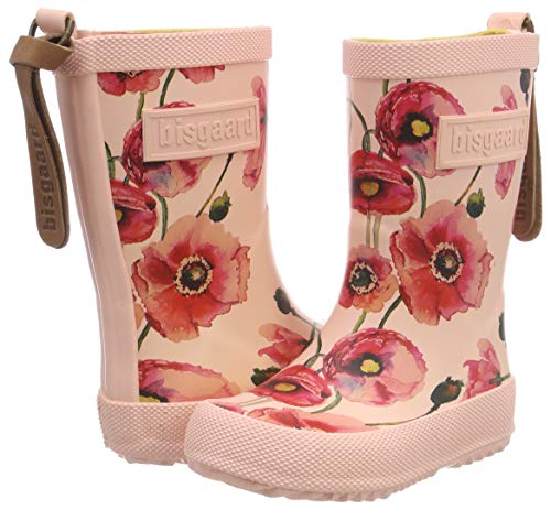 Bottes de pluie roses imprimé coquelicots pour fille girly Bisgaard 