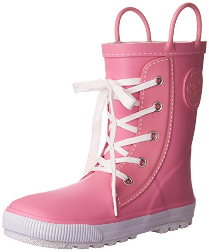 Bottes de pluie roses pour fille girly style sneakers avec lacets