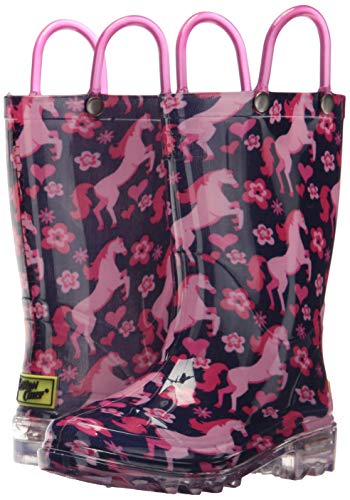 Bottes de pluie roses avec licornes pour fille girly qui s'allume à chaque pas Western Chief