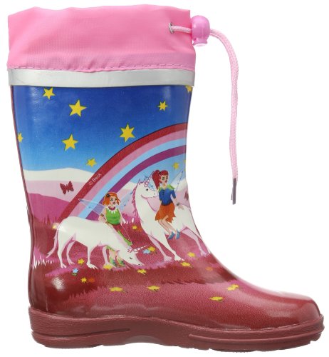 Bottes de pluie roses avec licornes et fées pour fille girly avec cordon de serrage Beck Wonderland