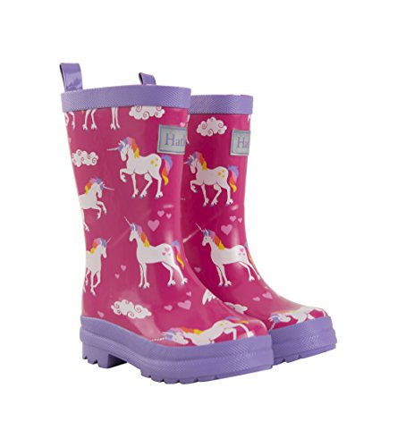 Bottes de pluie violettes et mauves avec motif licorne pour fille girly Hatley