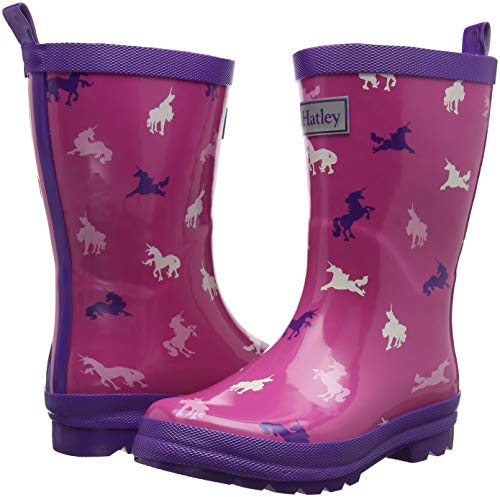 Bottes de pluie violettes avec motif licorne pour fille girly Hatley