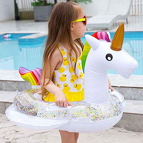 Bouée licorne ronde 60 cm dès 3 ans avec paillettes