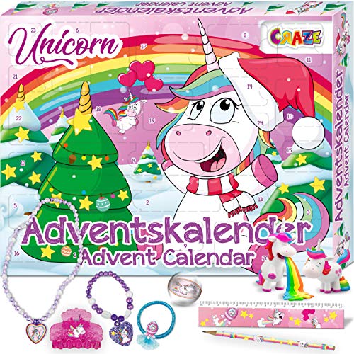 Calendrier licorne spécial Noël avec jouets, craft et licornes