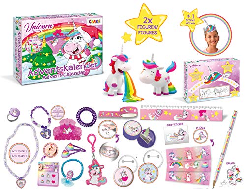 Calendrier licorne spécial Noël avec jouets, craft et licornes pour fille