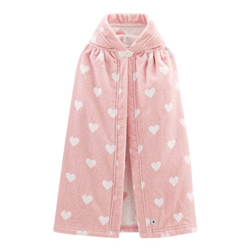 Cape Peignoir avec capuche pour bébé fille à motif petits coeurs couleur rose pastel Petit Bateau