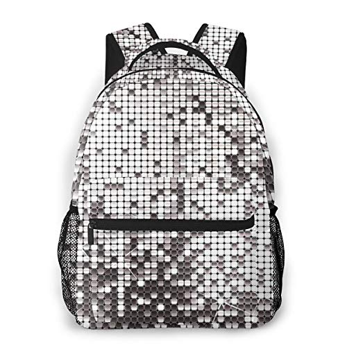 Sac à dos mode pour l'école et le collège avec sequins réversibles argent