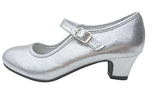 Chaussures de flamenco pour petite fille argent paillette La Señorita