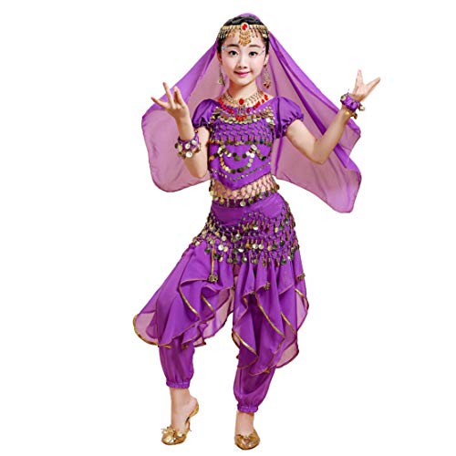 Costume de danseuse orientale violet pour fille