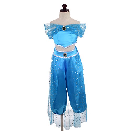 Costume de princesse Jasmine bleu et argent