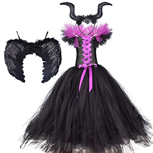 Costume Maleficient pour fille pour Halloween